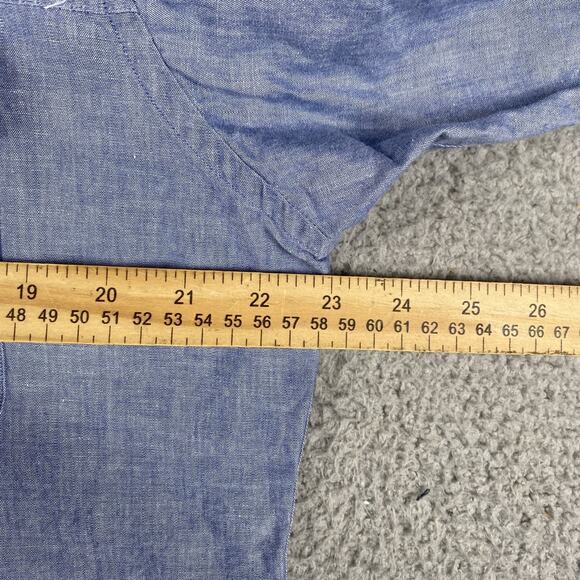 VTG Abercrombie & Fitch Button Shirt Men's Large Blue Made Hong Kong 90's Work - Picture 6 of 8